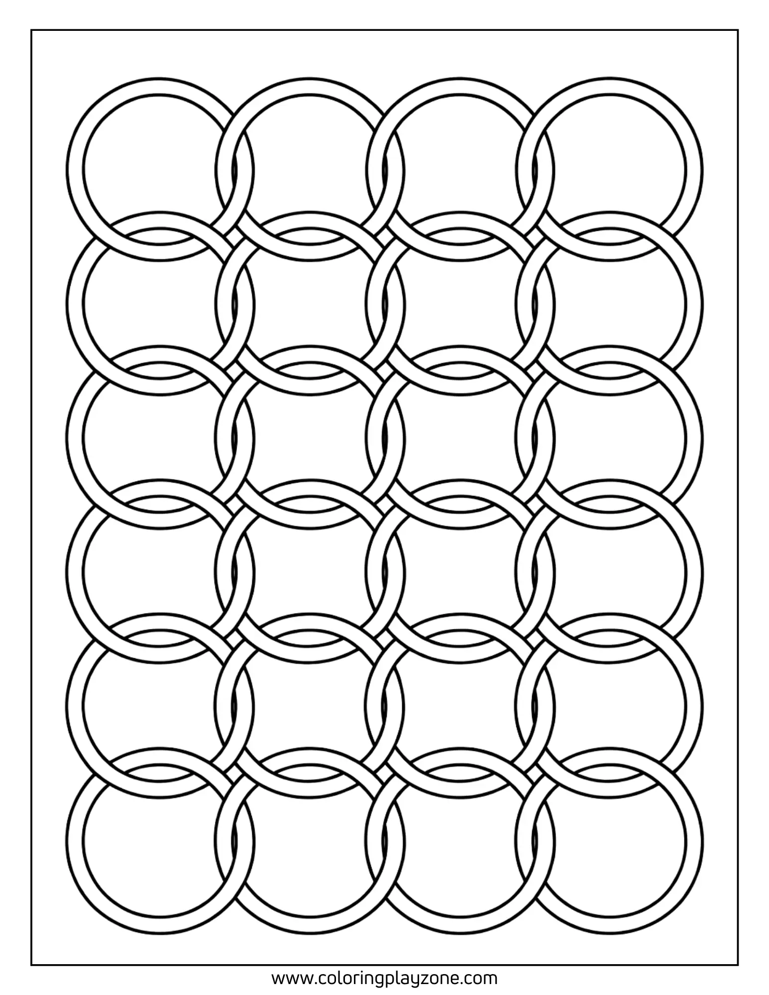 Basic Interlocking Circle Pattern Coloring Page
