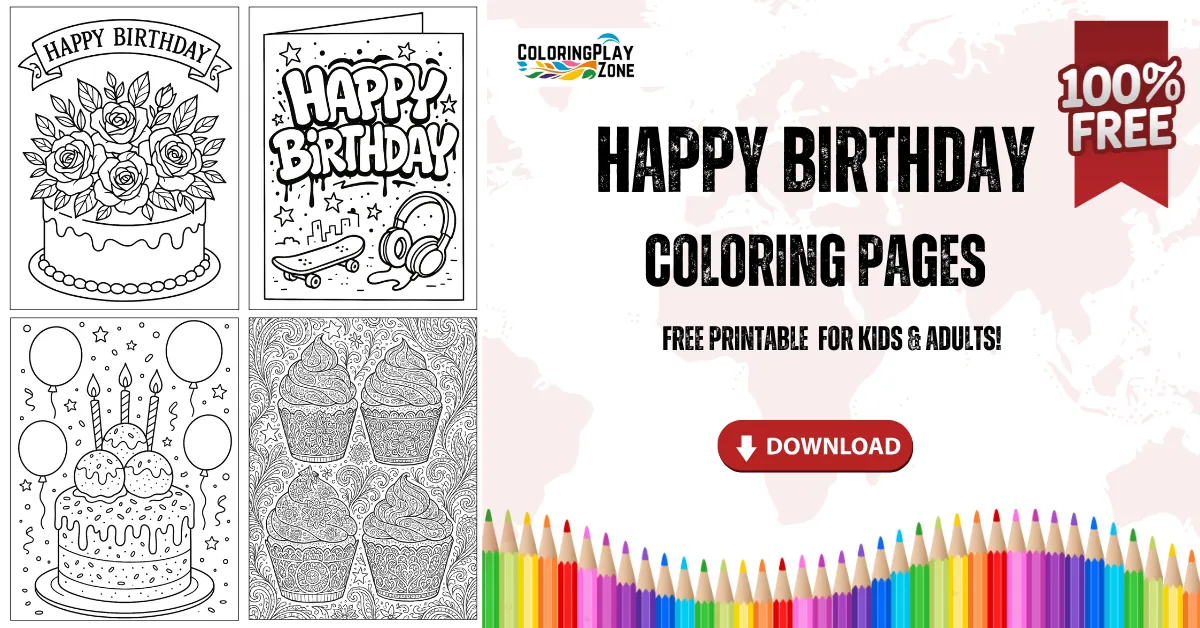 Happy birthday Coloring Pages