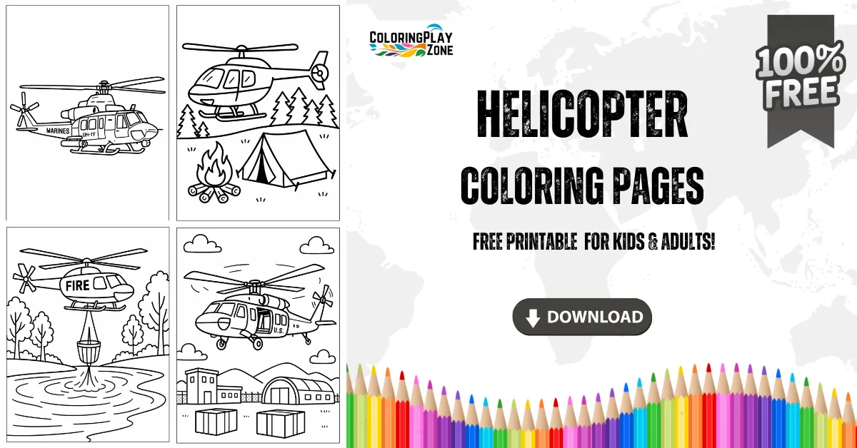 Helicopter Coloring Pages