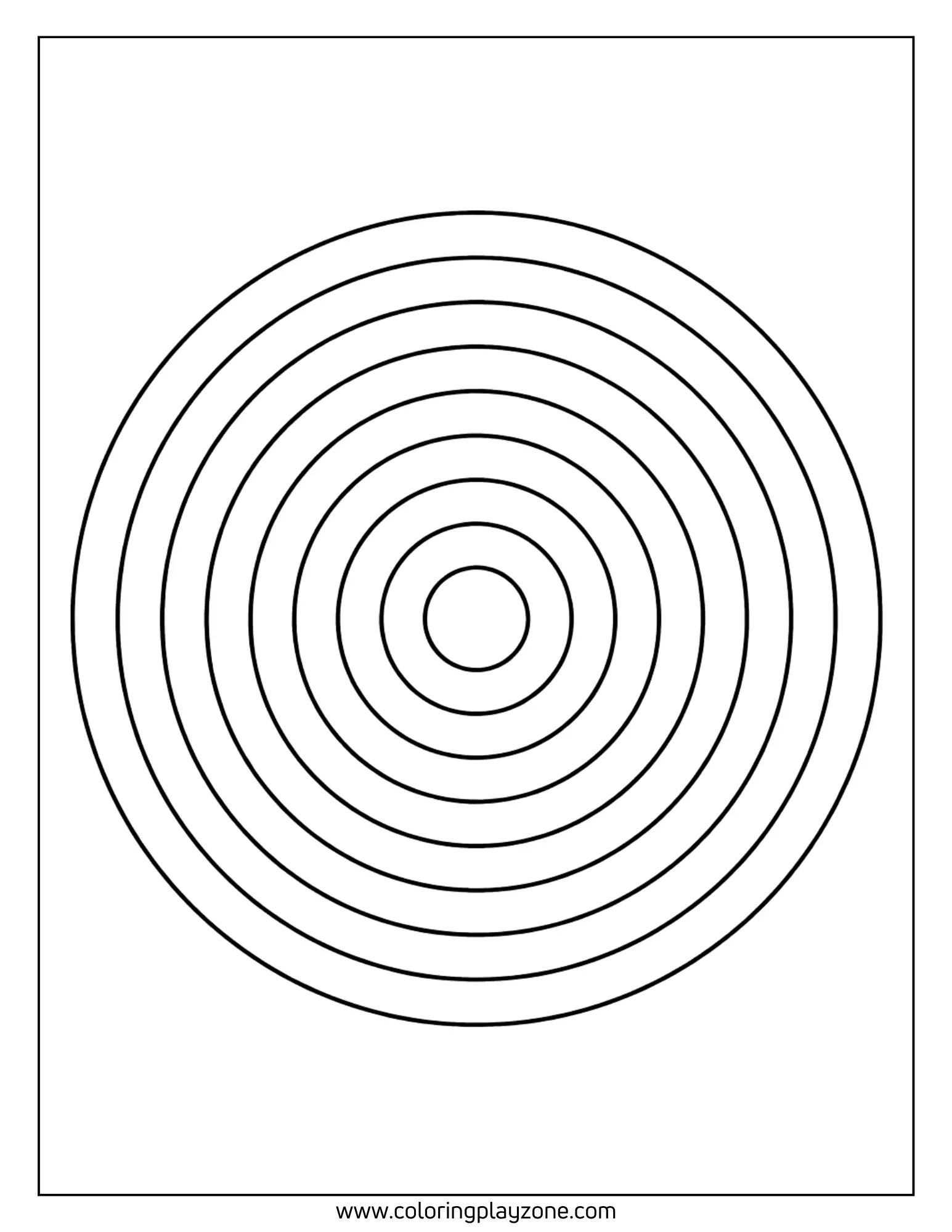 Simple Concentric Circle Geometry Coloring Page